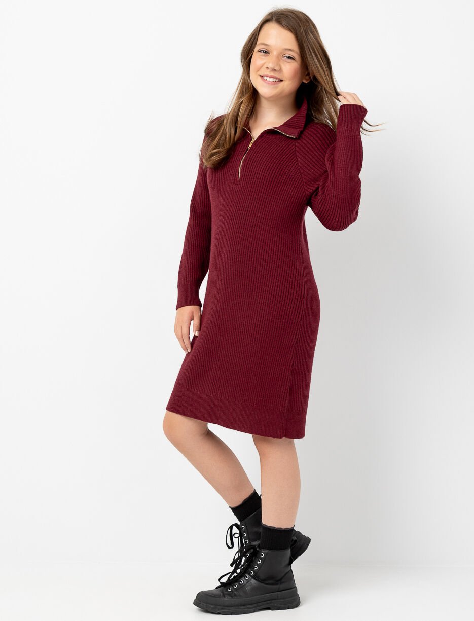 Robe ample en tricot à demi-zip