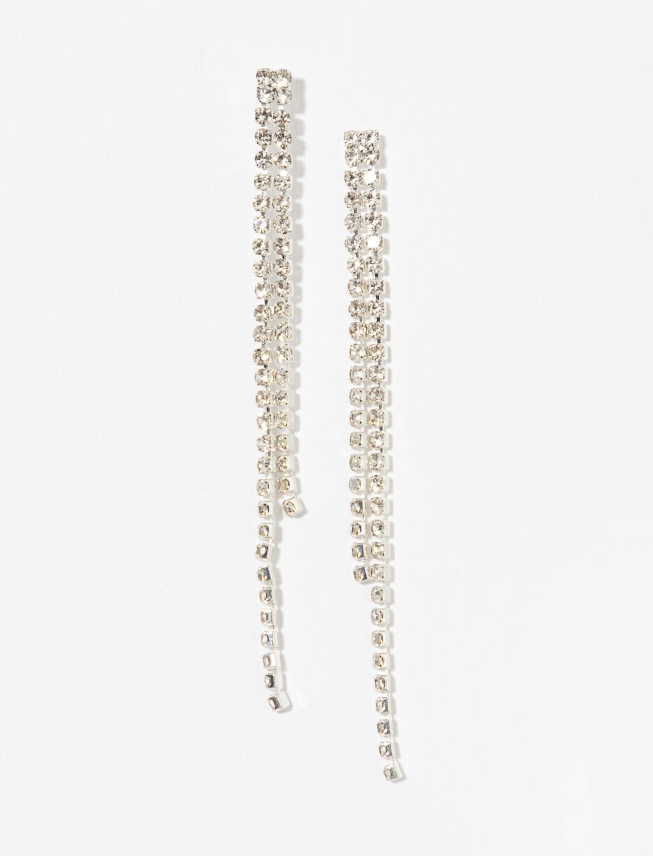 Boucles d’oreilles tiges argentées à strass
