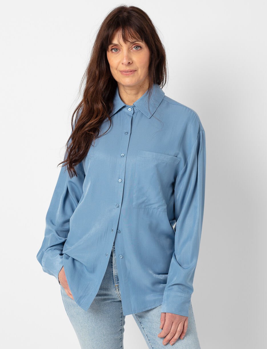 Blouse unie à manches longues Blouse unie à manches longues