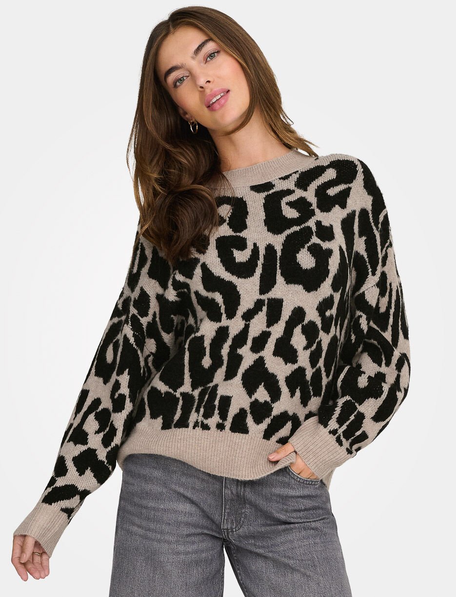Knit Leopard Print Sweater