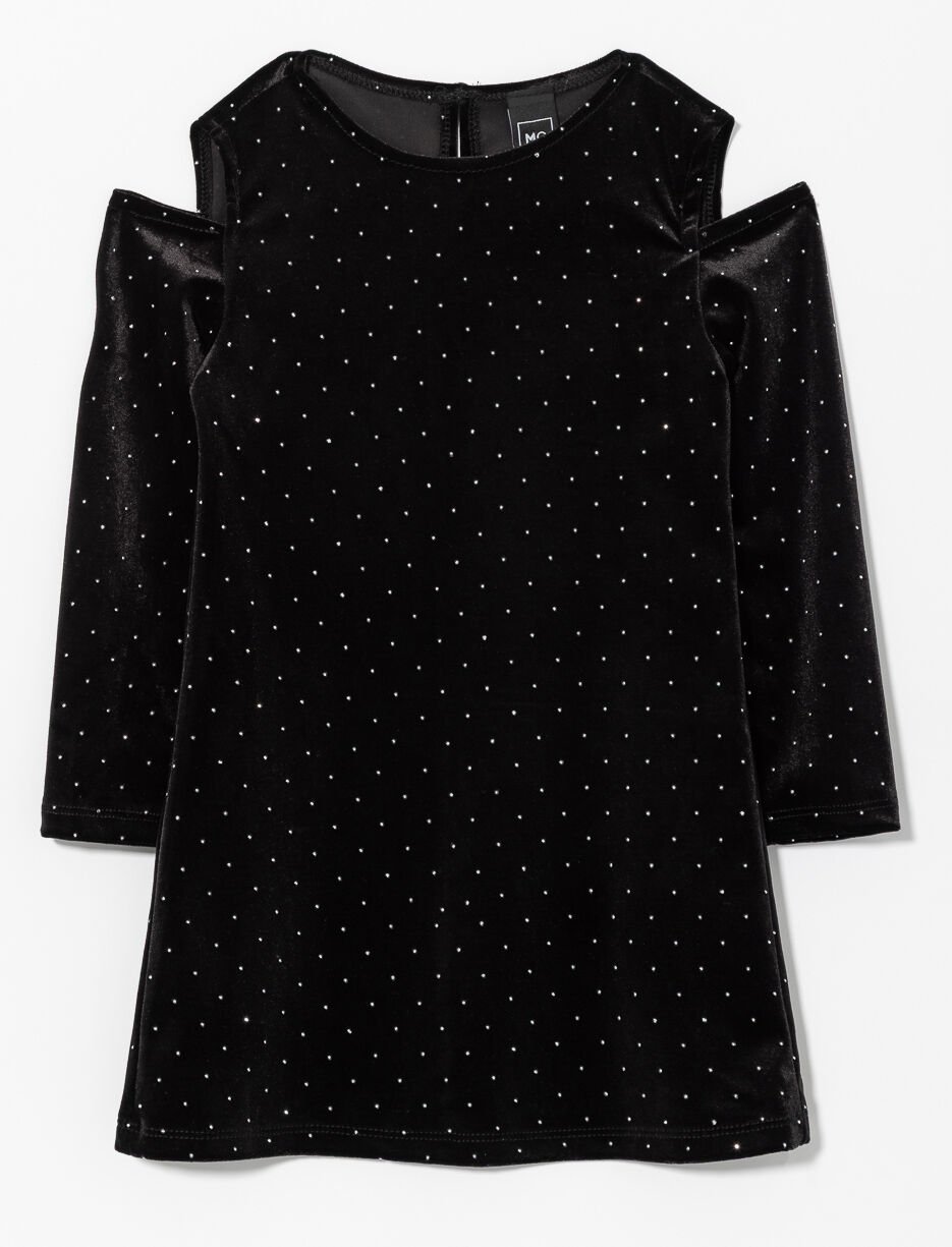 Robe en velours à épaules ouvertes - petite fille