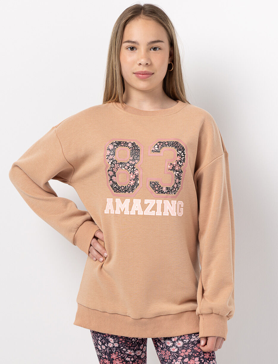 Fleece Tunic with Floral Print