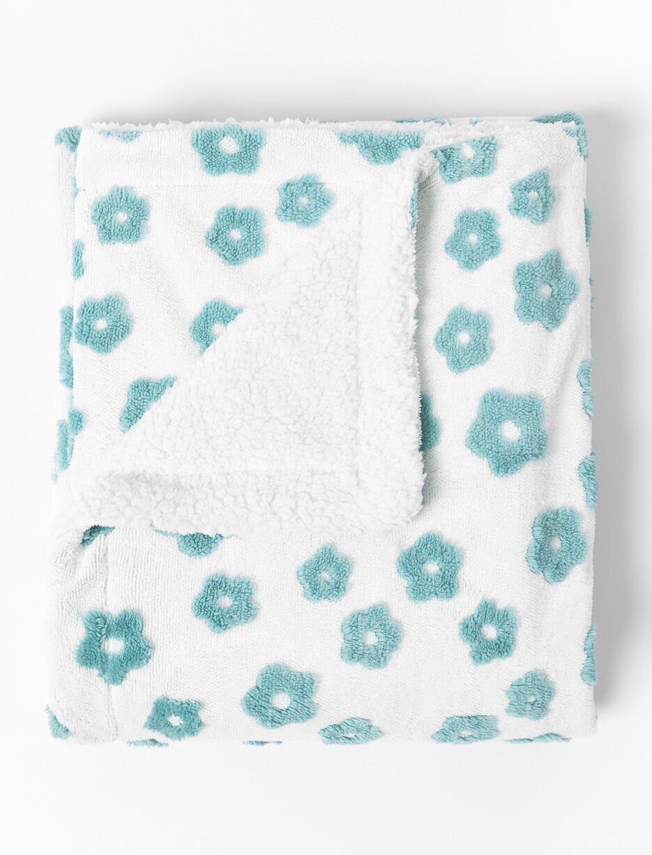 Jeté jacquard sherpa à motif fleuri