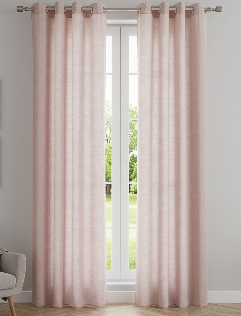 Panneau de rideau en tulle textur&eacute;