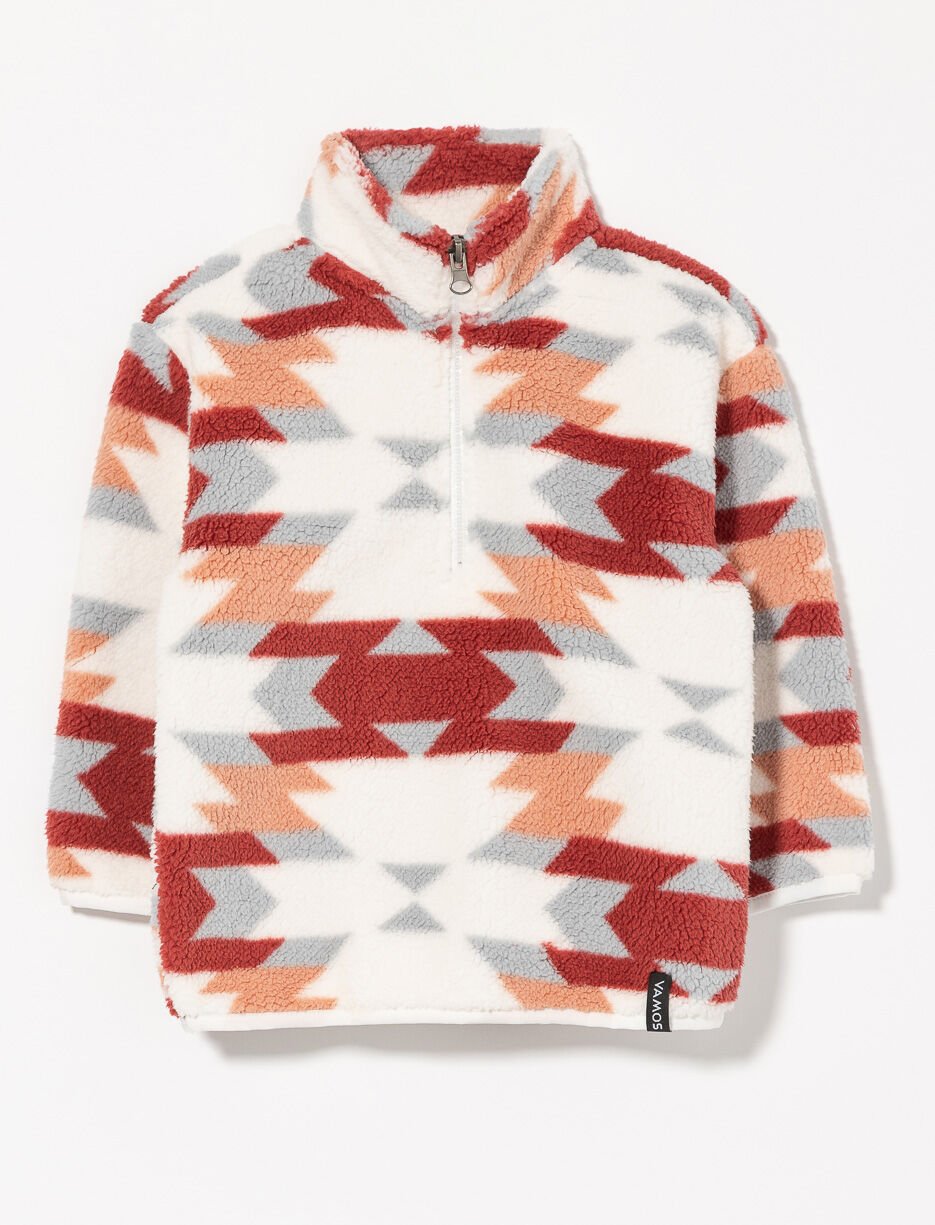 Chandail en sherpa à motif aztèque - bébé fille