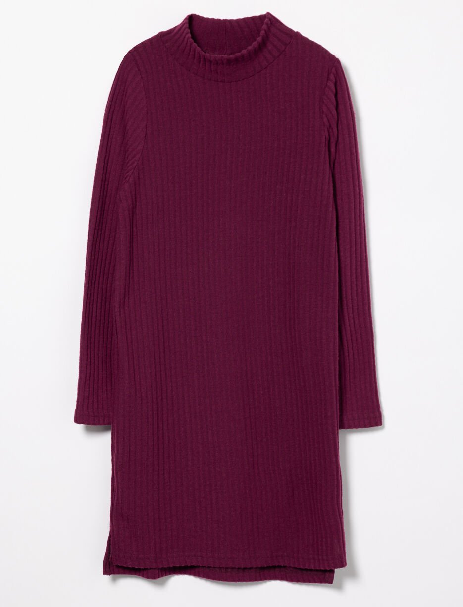 Robe côtelée à col montant