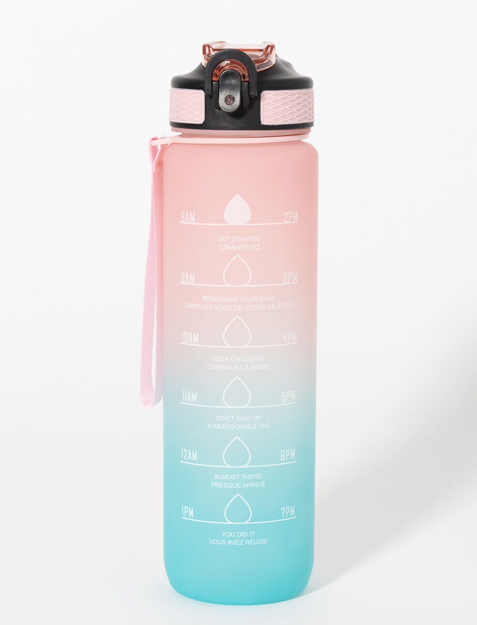 Bouteille d'eau dégradée avec couvercle et paille