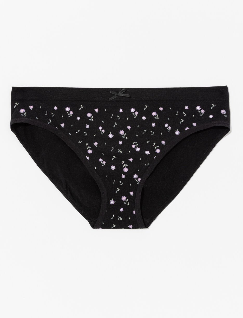 Culotte bikini fleurie sans coutures