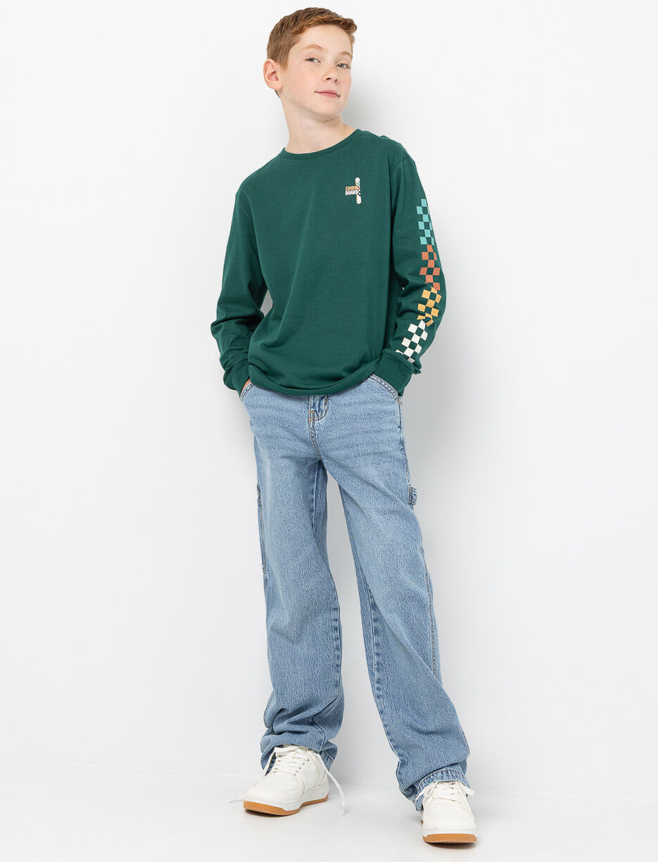 Wide-leg Jeans with Elastic Waistband