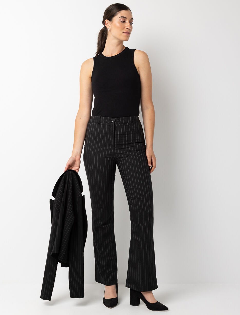 Pantalon rayé à jambes larges Pantalon rayé à jambes larges