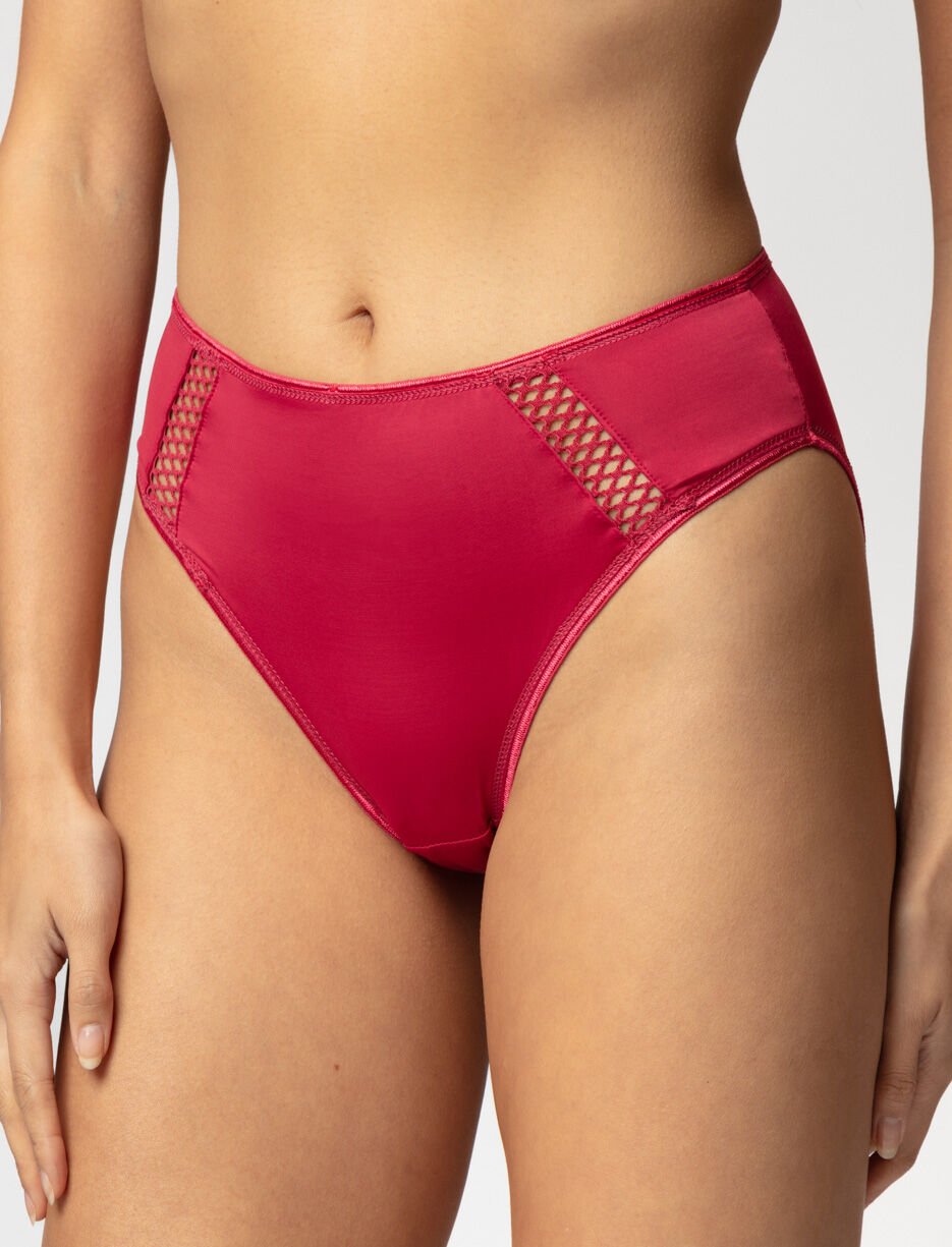 Culotte bikini à bandes ajourées
