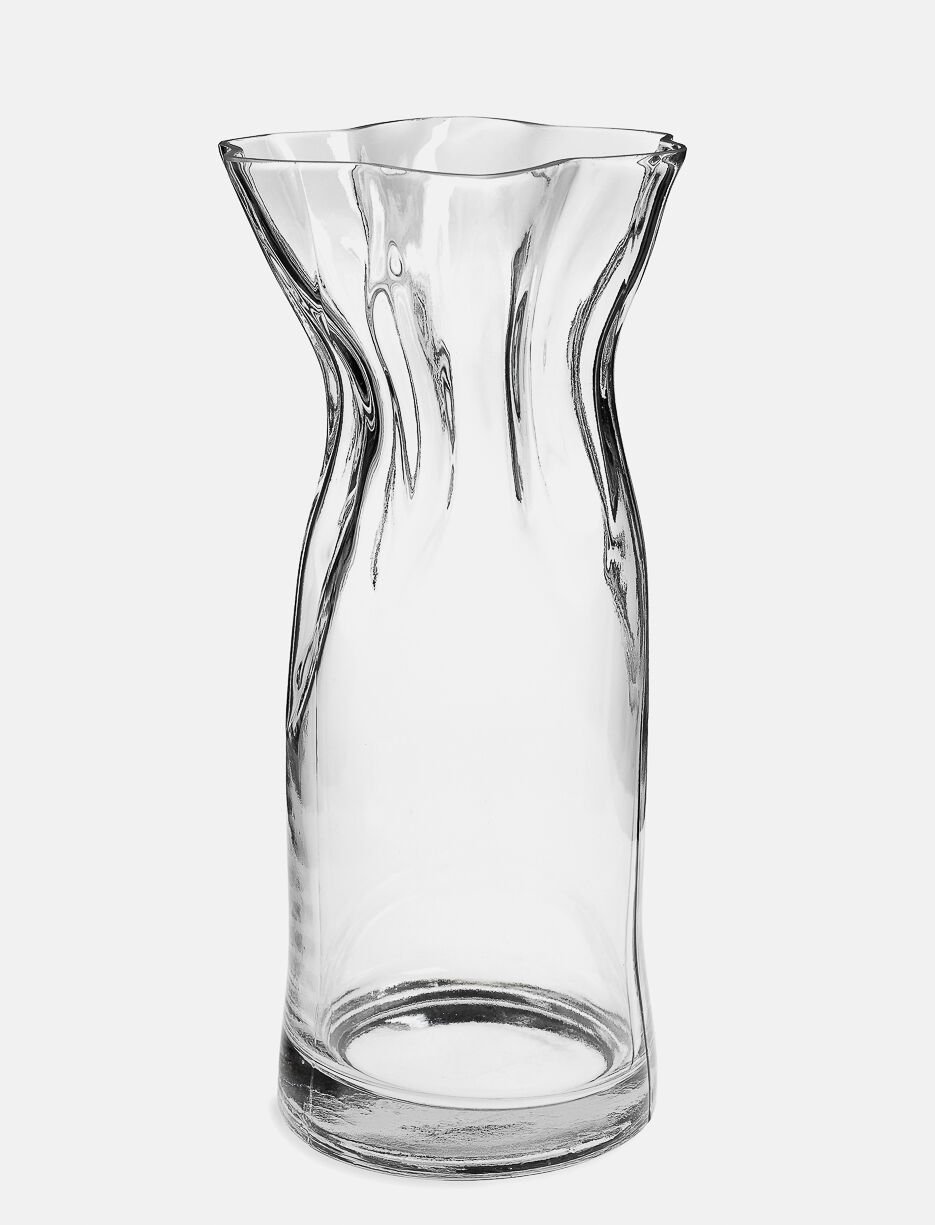 Vase en verre à dessus courbé