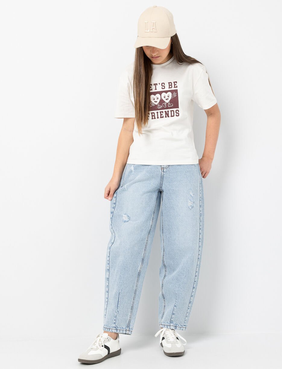 Jean ballon à taille régulière