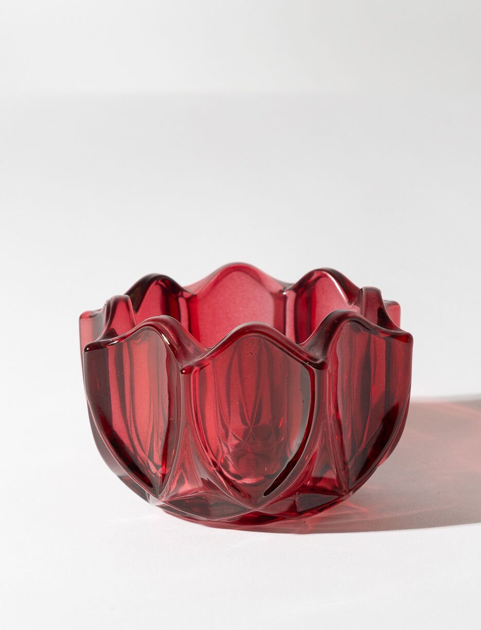 Porte-chandelle en verre