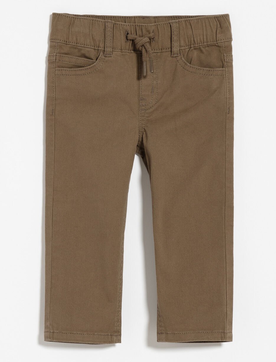 Straight Pants with Elastic Waist