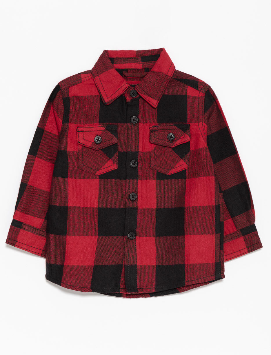 Chemise à manches longues à carreaux