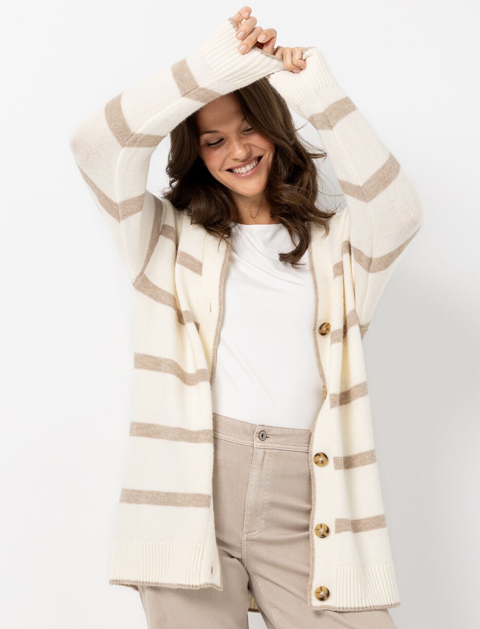 Cardigan à rayures et boutons