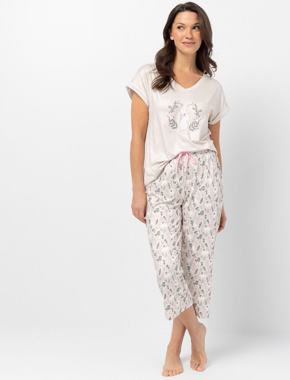 Capri de pyjama imprim&eacute;