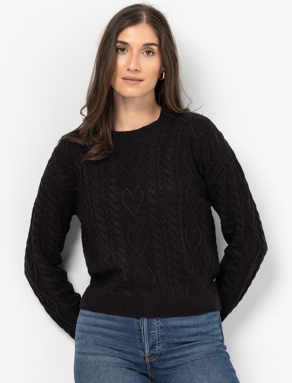 Chandail en tricot à cœurs