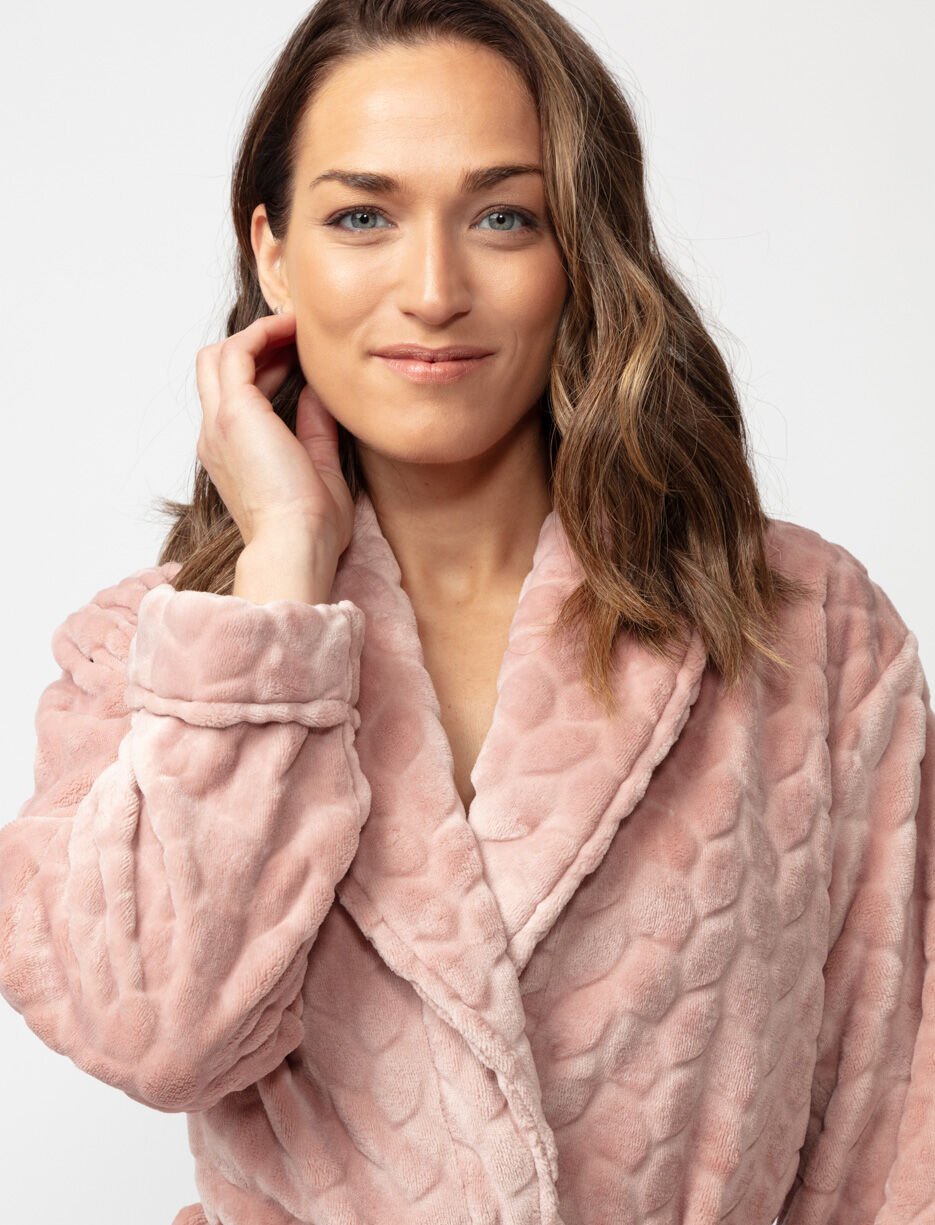 Robe de chambre en peluche texturée