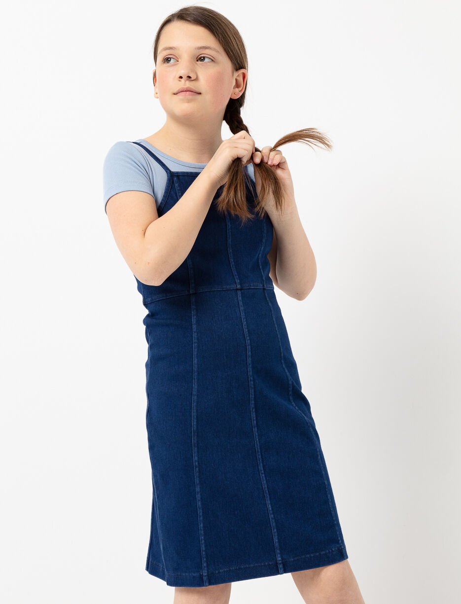 Fitted Denim Dress with Thin straps