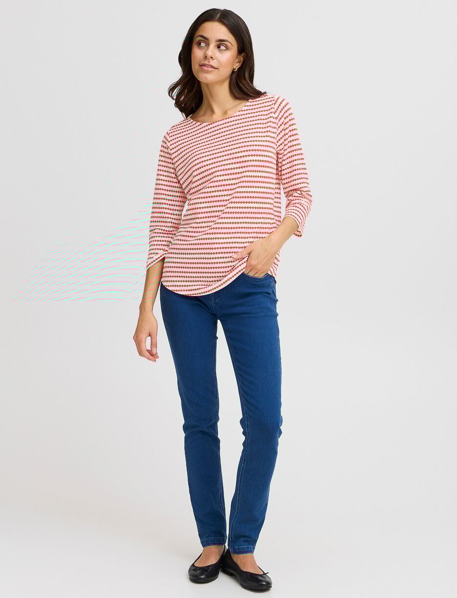 Striped 3/4-sleeve Sweater