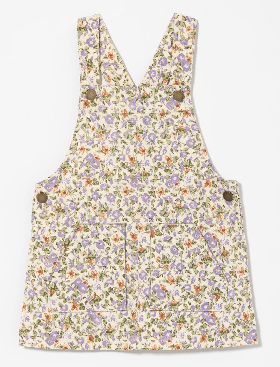 Robe-salopette fleurie - bébé fille
