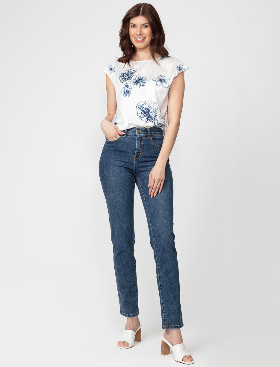 Jean jambe droite à taille régulière