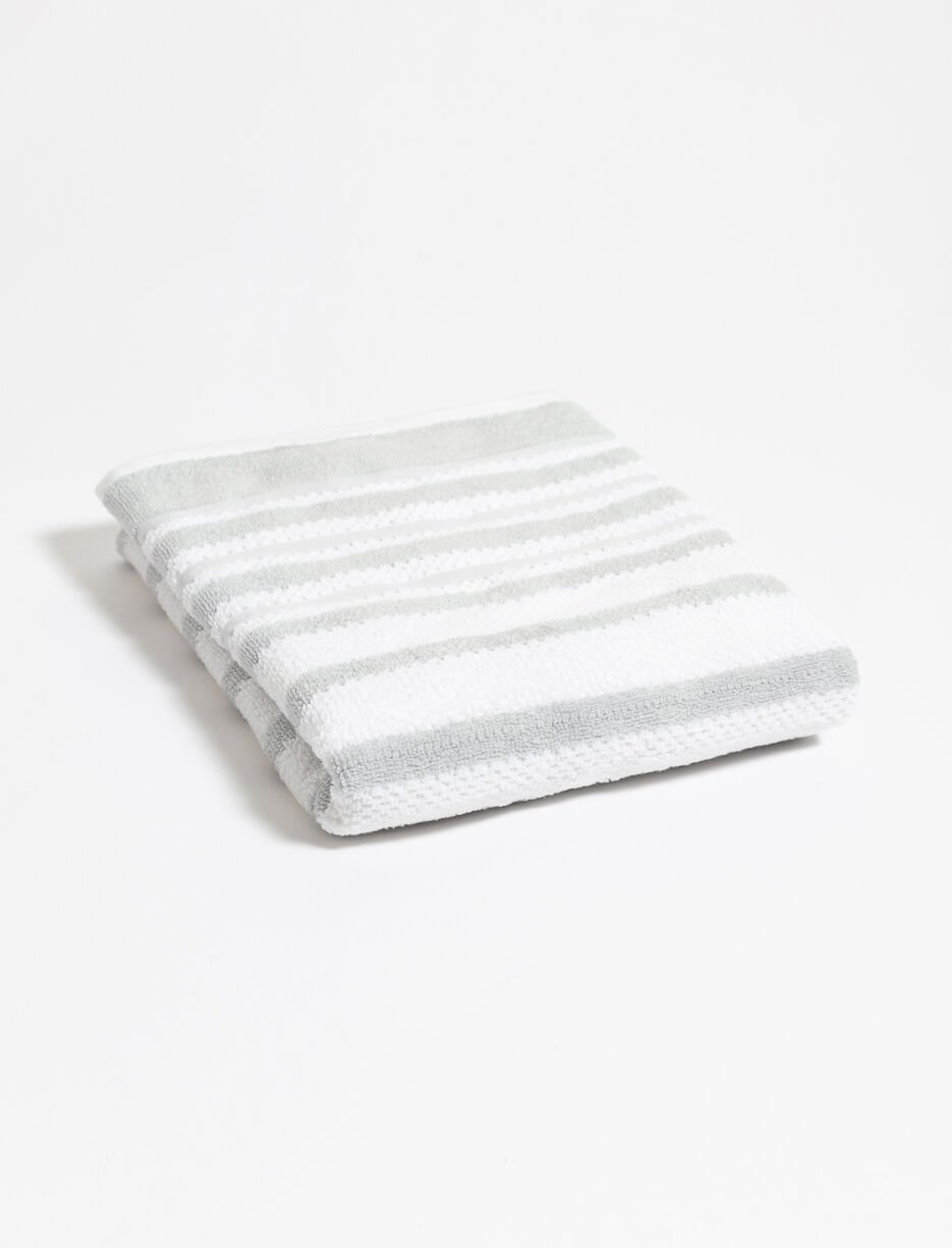 Serviette de bain à rayures texturées