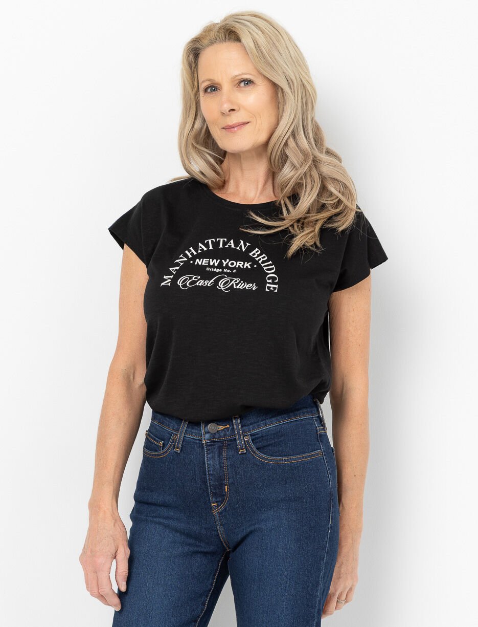 T-shirt imprimé à manches dolman