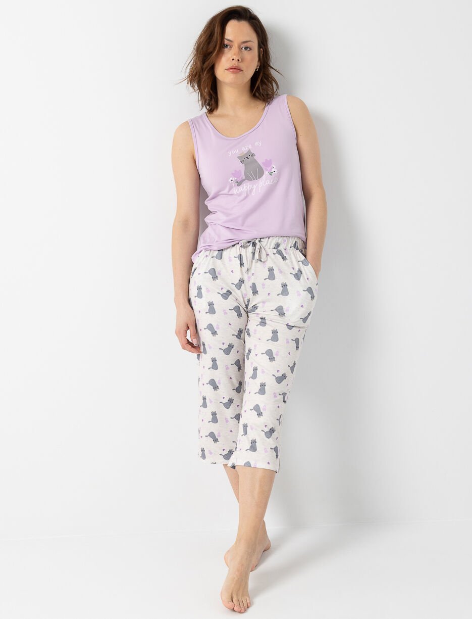 Cat Print PJ Capris