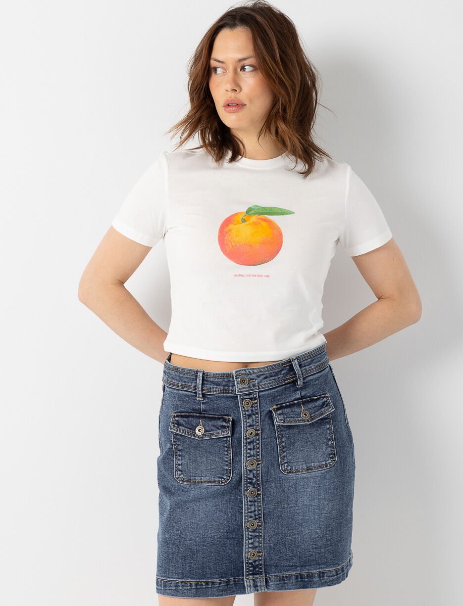 Jupe en denim à boutons