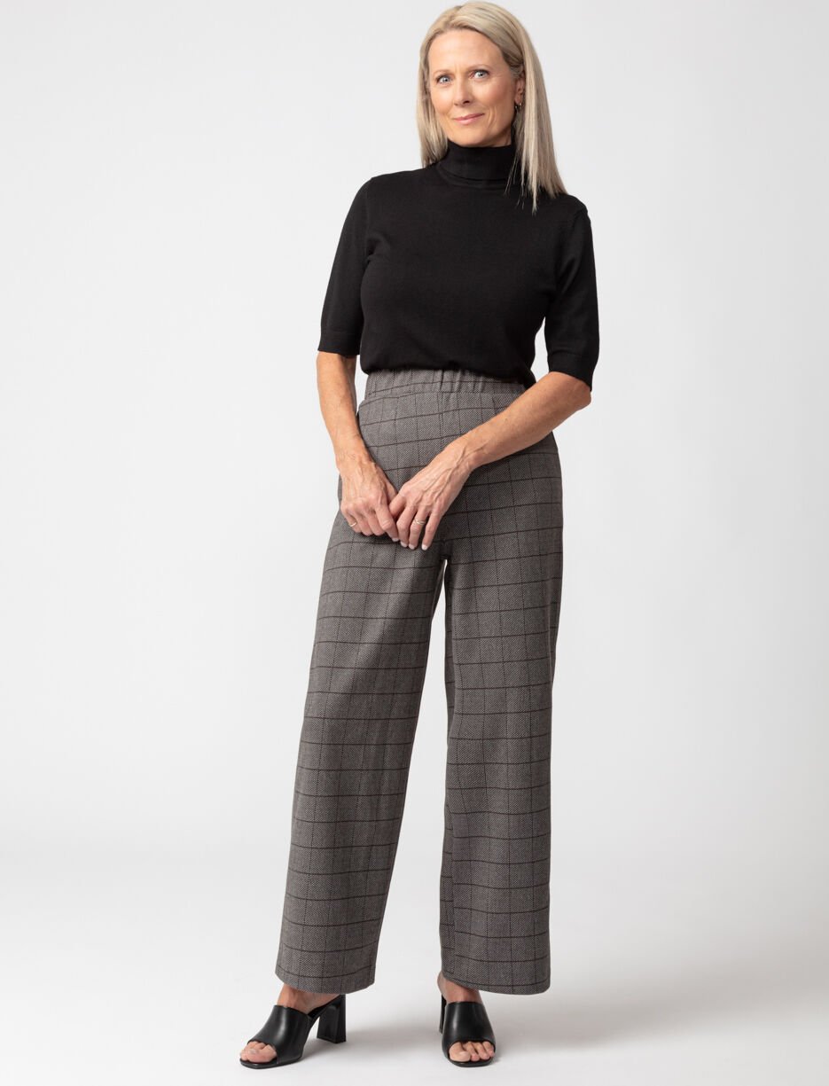 Pantalon à carreaux à jambe large