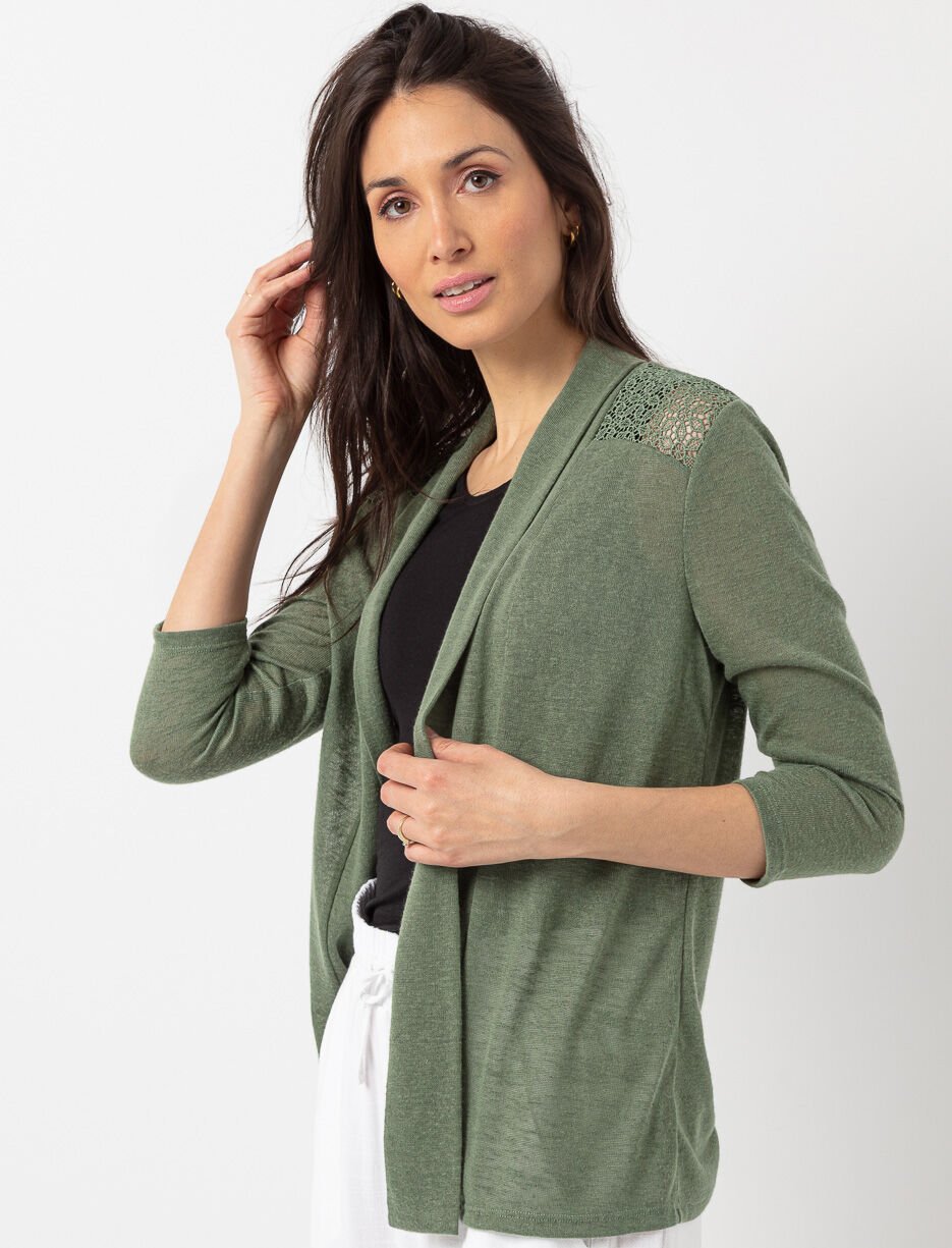 Cardigan ouvert à empiècements