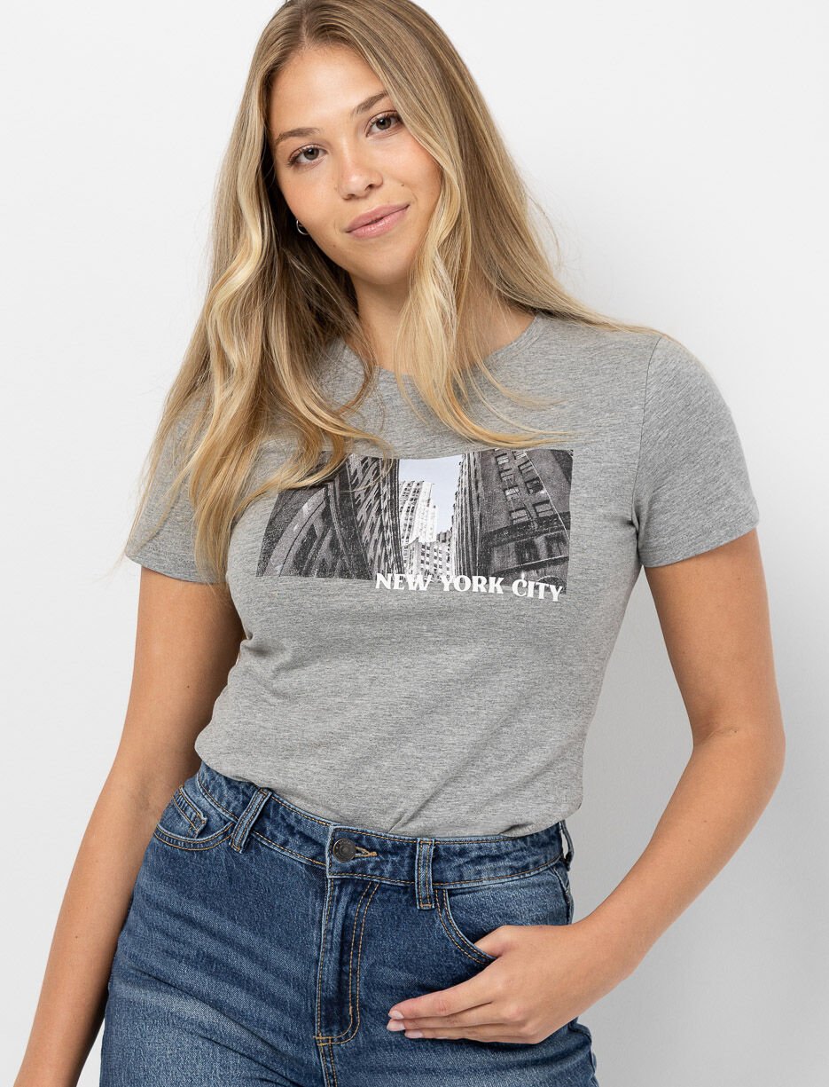 T-shirt imprimé à col rond