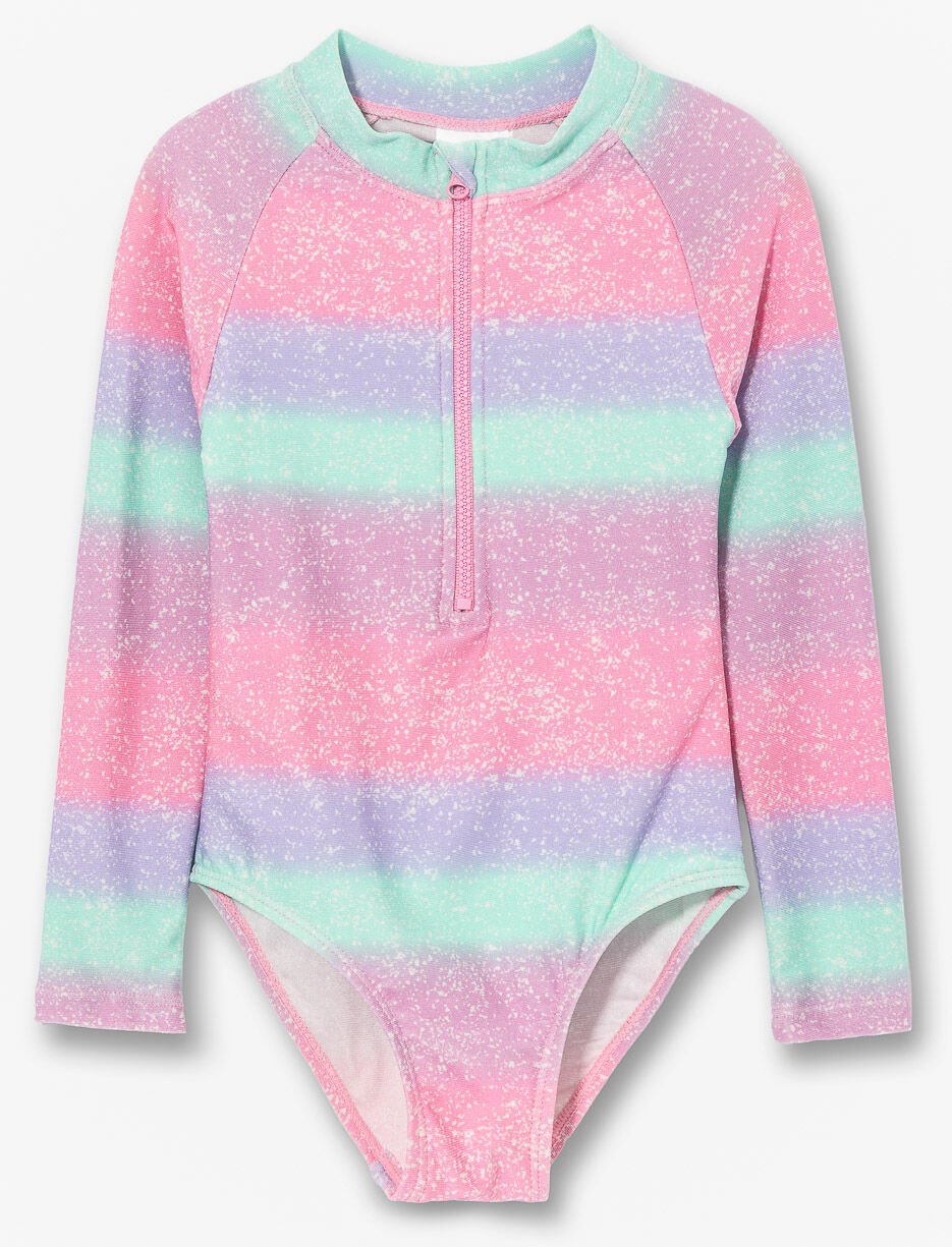 Maillot dermoprotecteur 1 pi&egrave;ce scintillant - petite fille