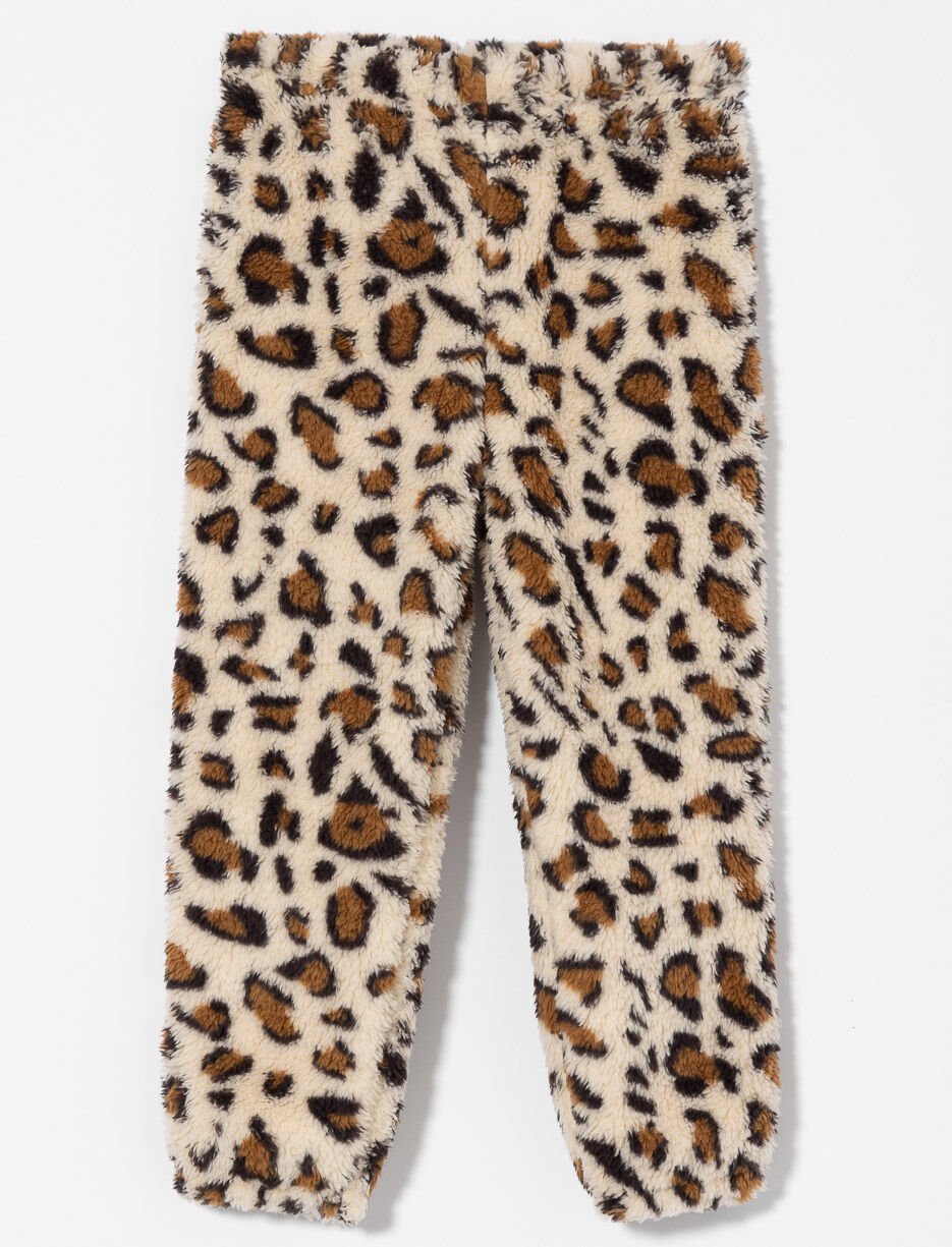 Pantalon de pyjama en peluche à imprimé léopard - petite fille Pantalon de pyjama en peluche à imprimé léopard - petite fille