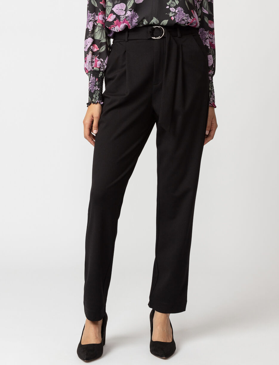 Pantalon taille haute avec ceinture discount