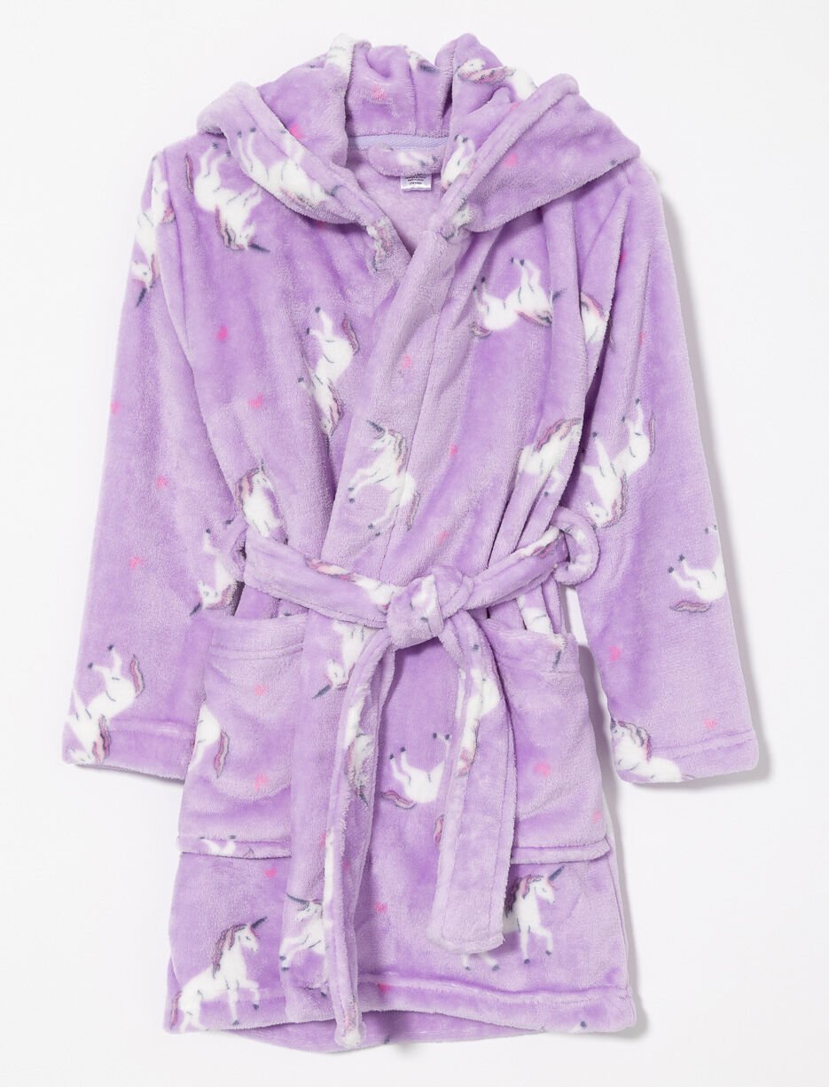 Robe de chambre en peluche licorne - petite fille