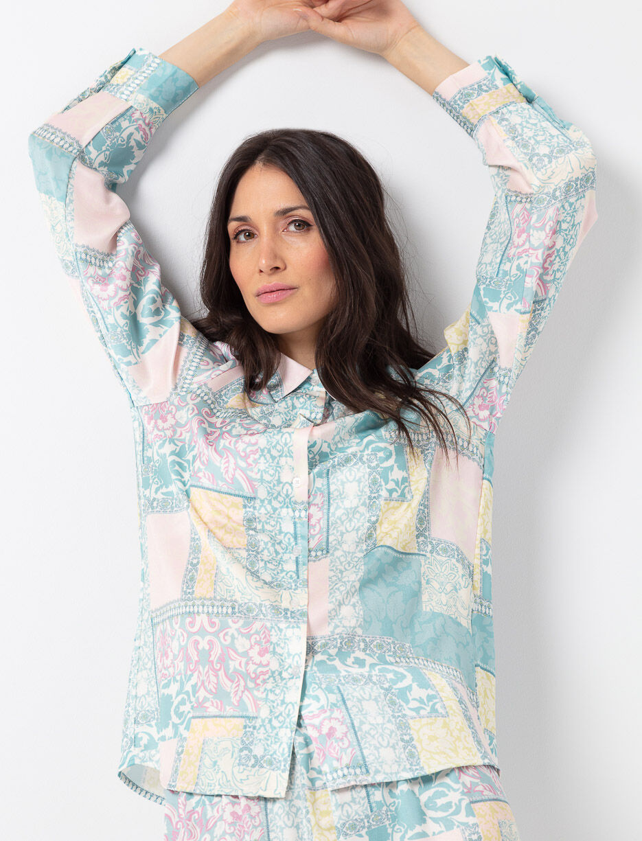 Printed Satin Blouse