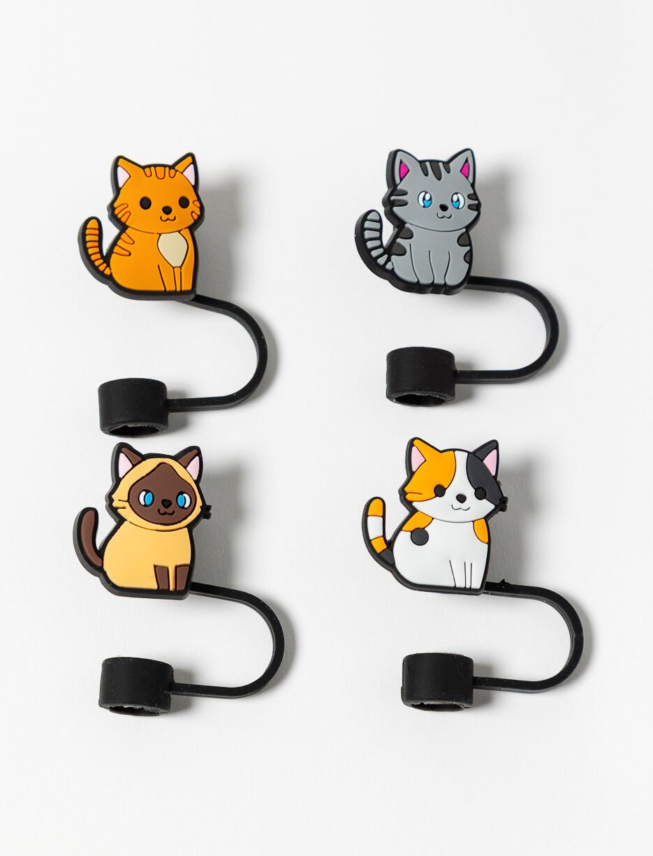 Bouchons décoratifs pour paille  - paquet de 4