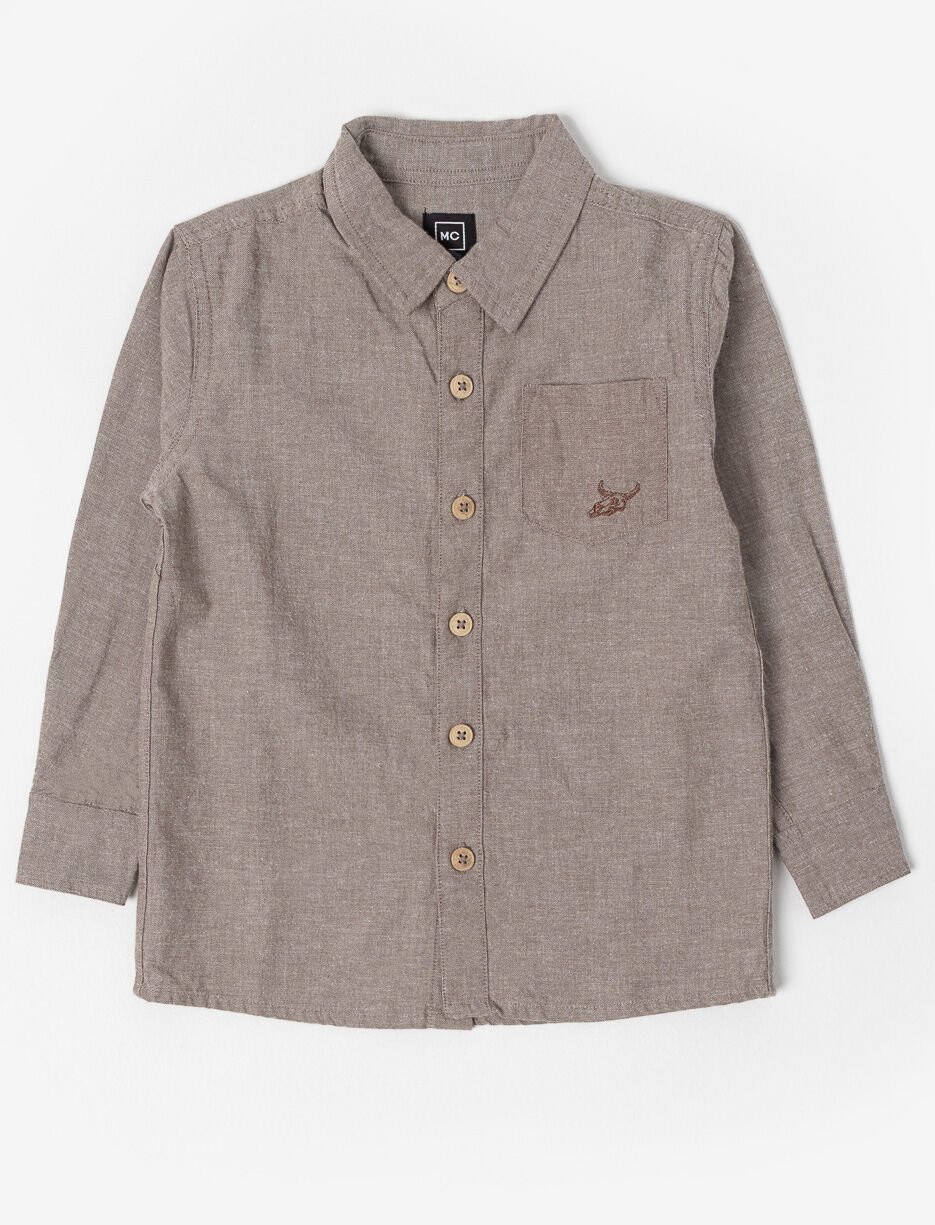 Chemise effet lin avec poche - petit garçon