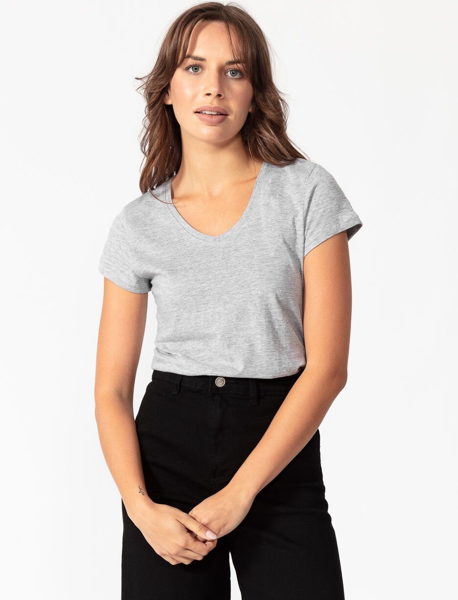 Solid V-neck T-Shirt
