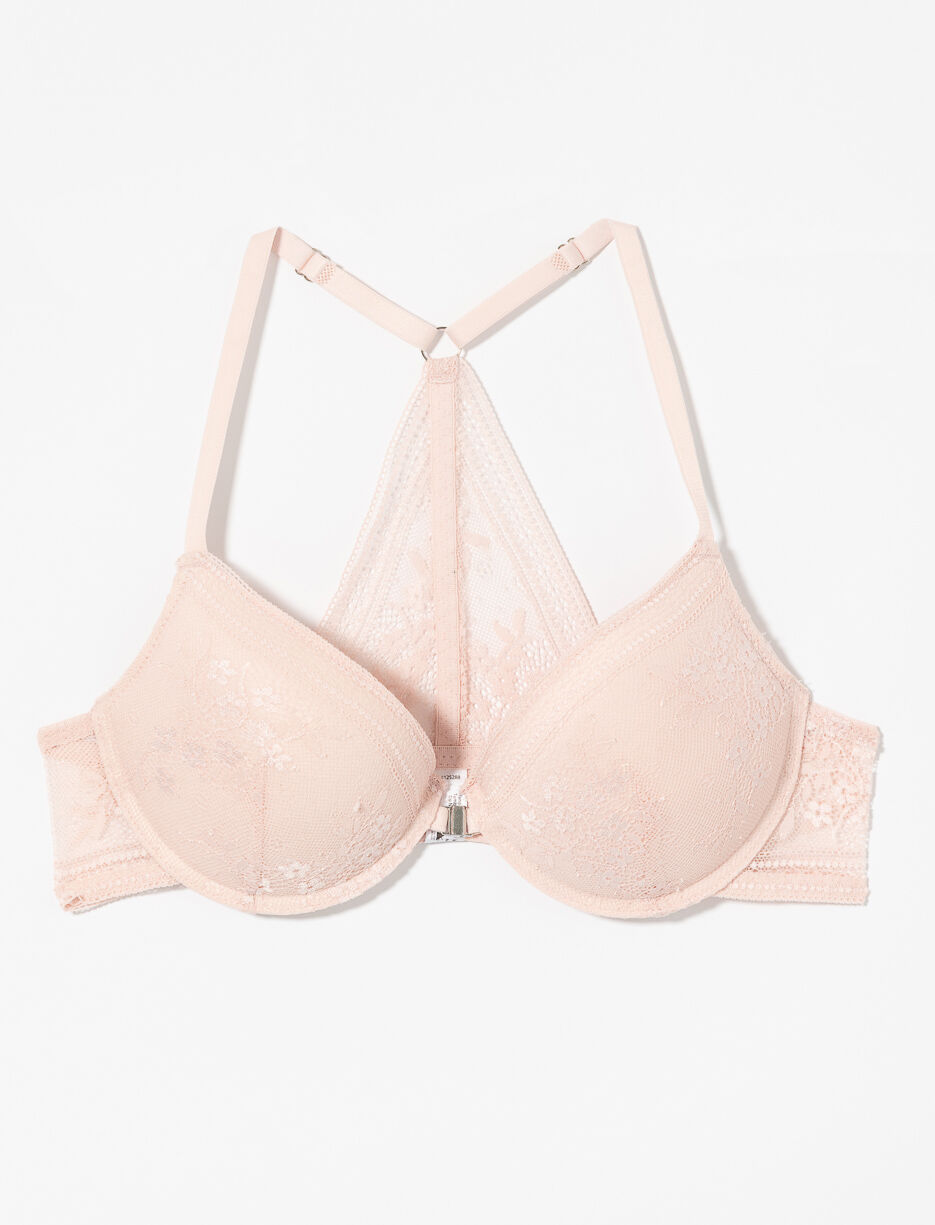 Soutien-gorge uni à dentelle