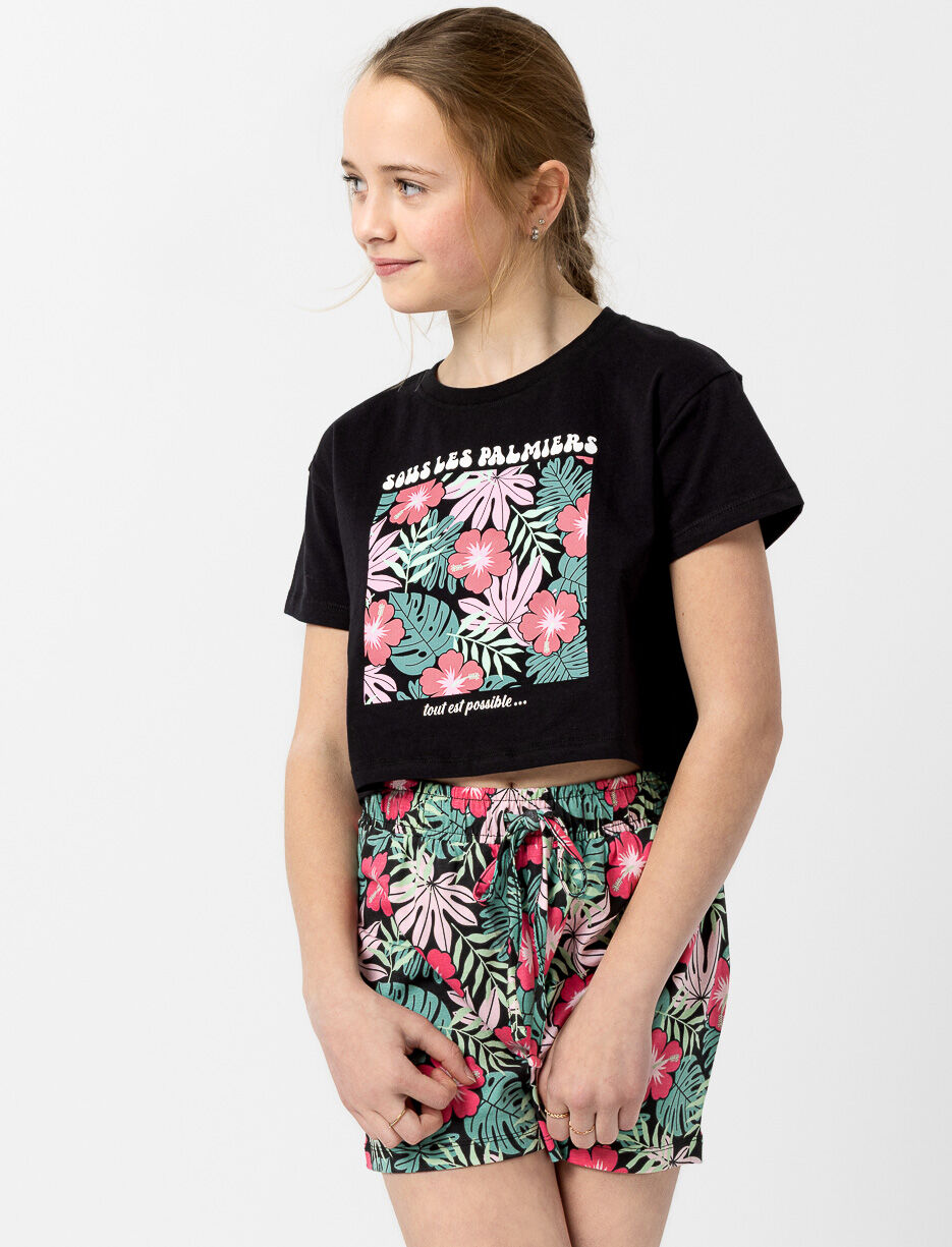 T-shirt court imprim&eacute;