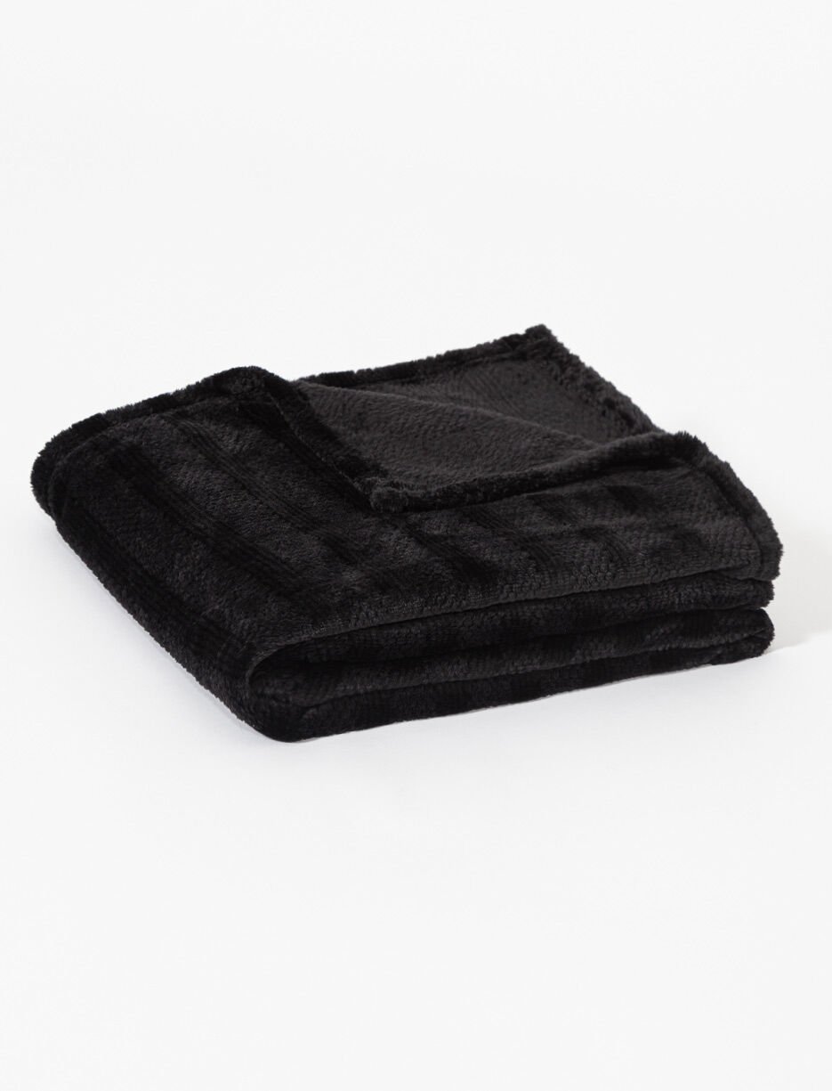 Jeté de fausse fourrure à rayures