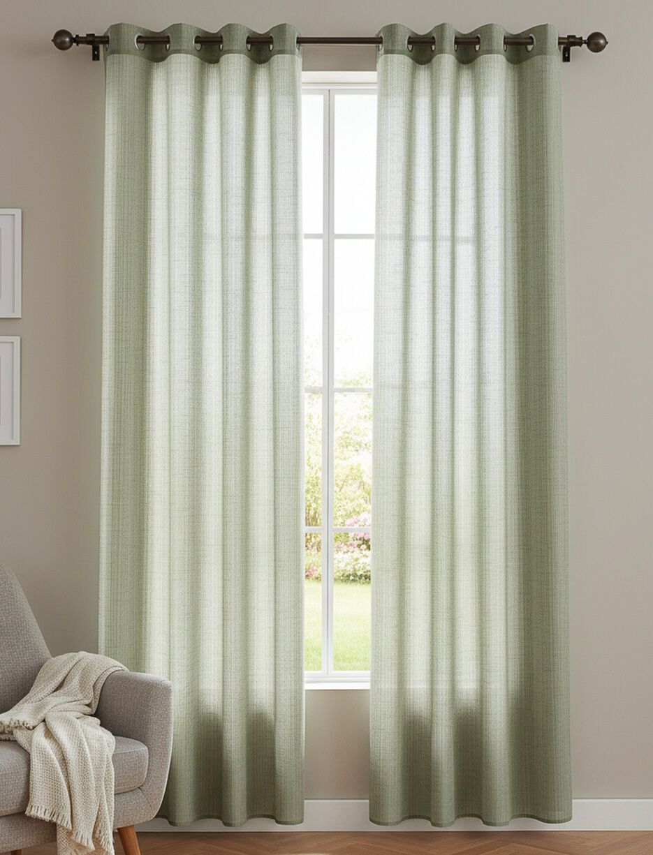 Panneau de rideau en tulle textur&eacute;