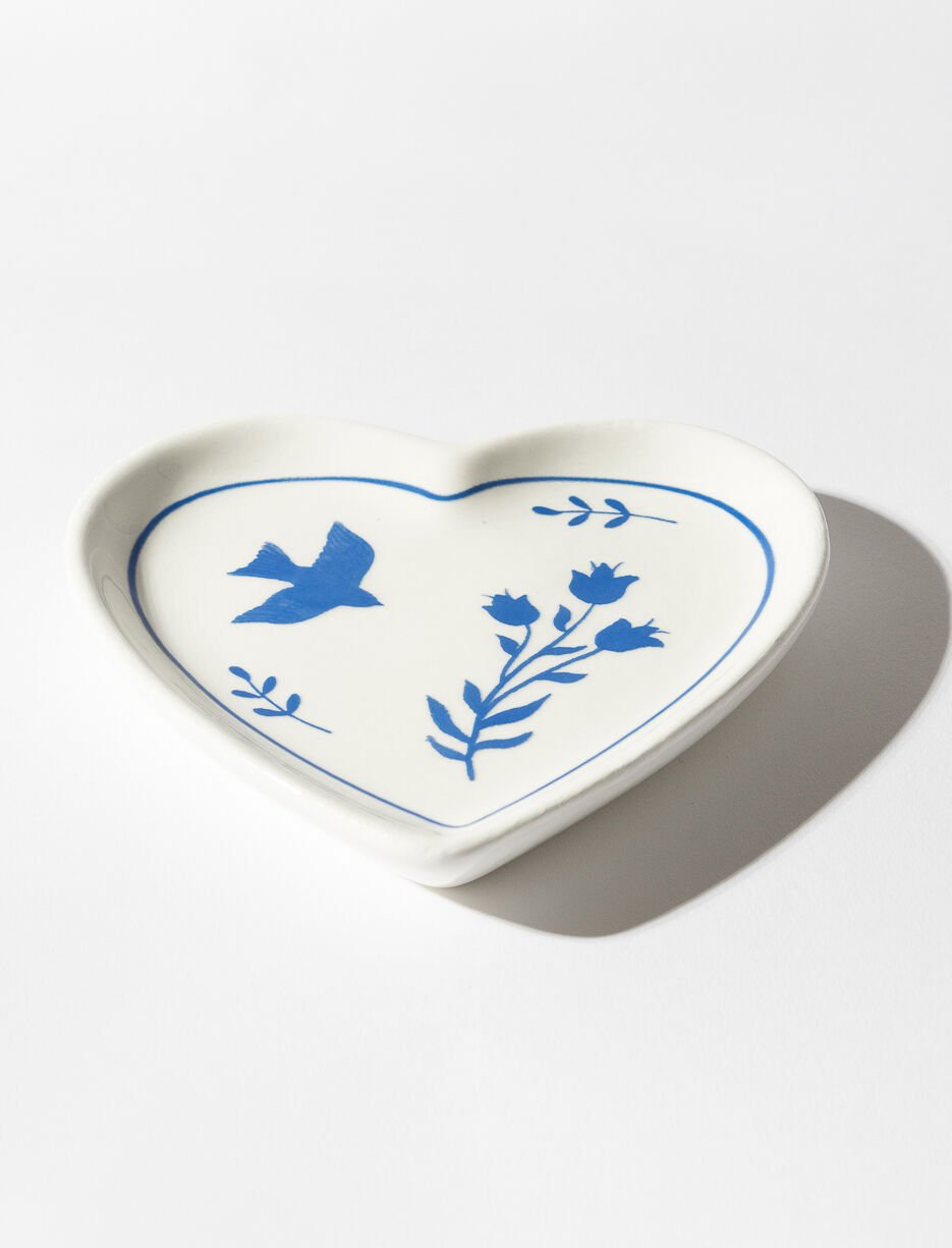 Ceramic Heart and Bird Tray