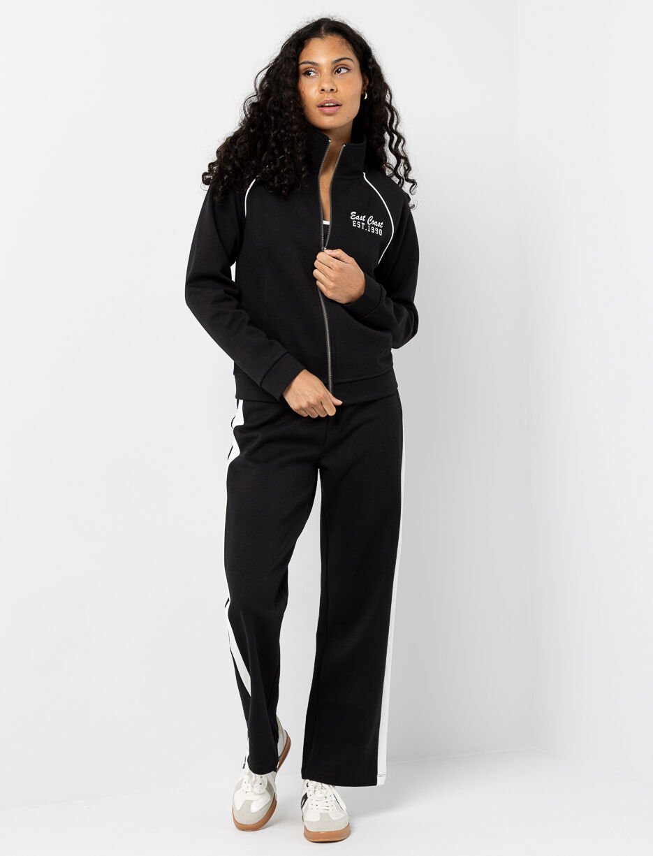 Varsity-style Cardigan with Stand Collar