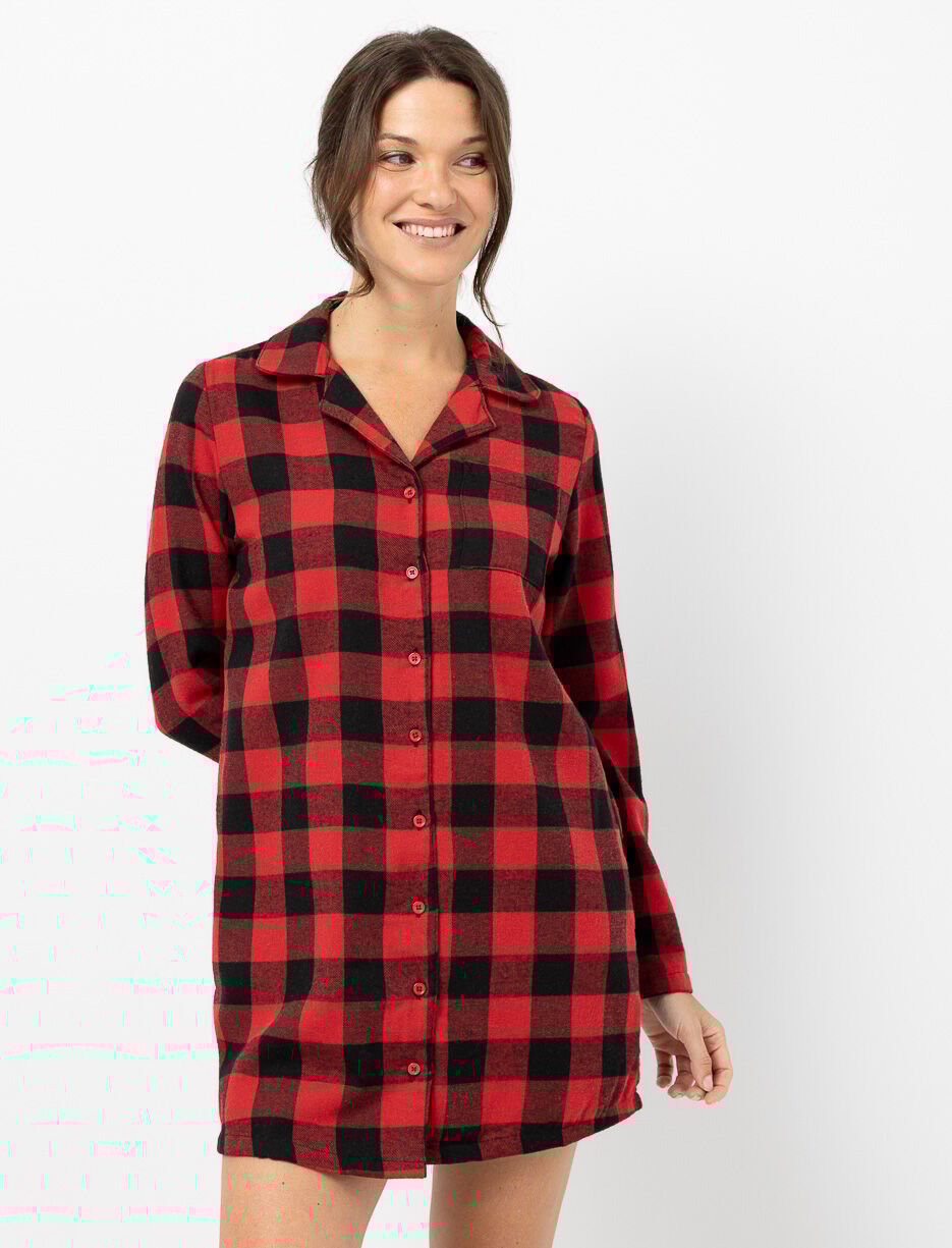Chemise de nuit à carreaux